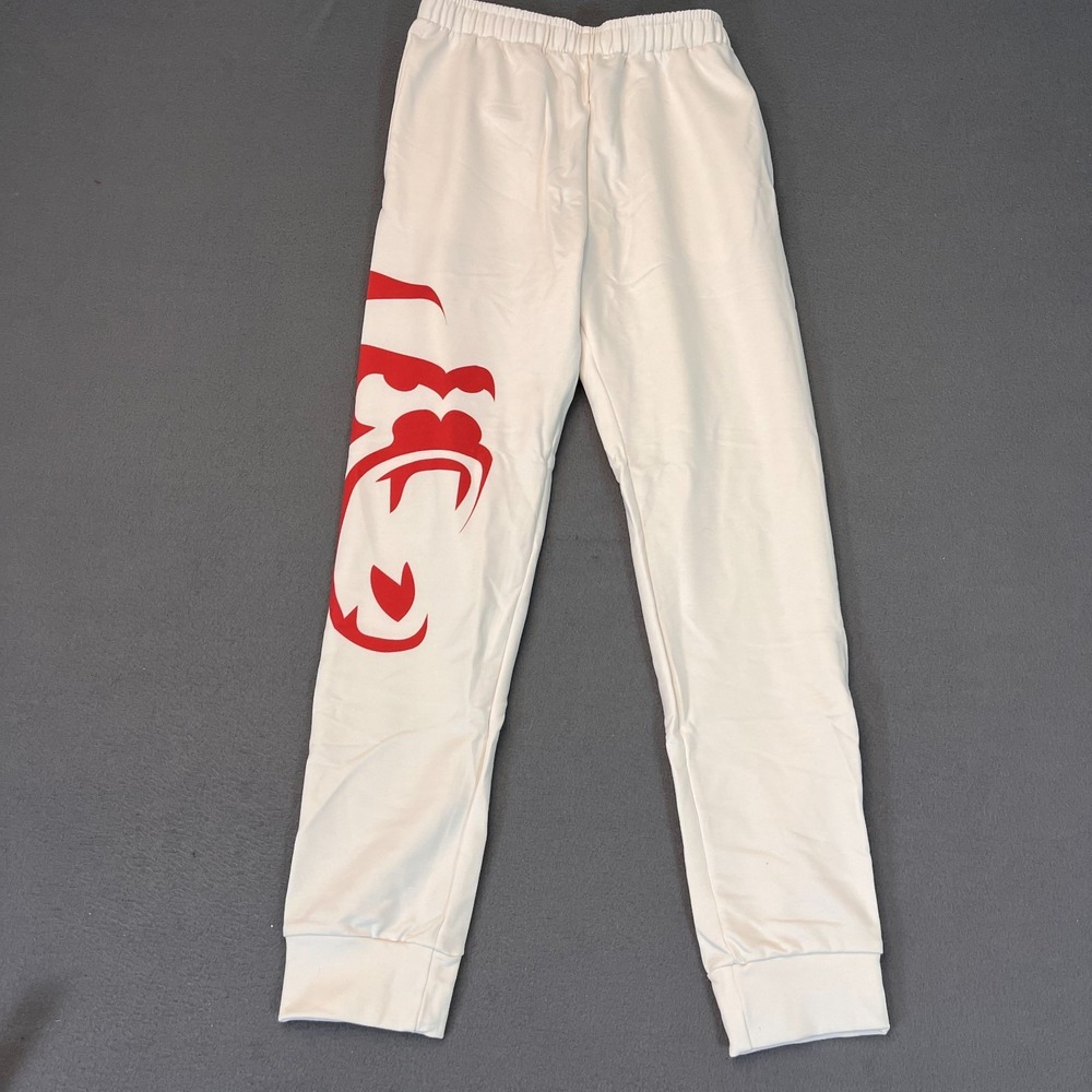 TSST Gorilla Gym Joggers Mens Med Bodybuilding Powerlifting Sweatpants White Red